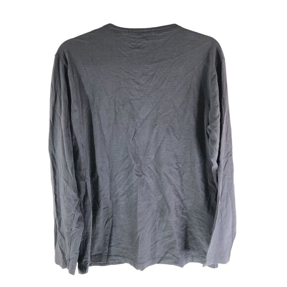 Michael Brandon Mens Gray Long Sleeve Henley Shirt 100% Cotton Size L - Picture 2 of 3